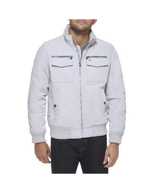 Tommy Hilfiger Gray Water Resistant Performance Bomber Jacket for men