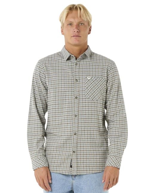 Rip Curl Classic Surf Kariertes Flanellhemd in Gray für Herren