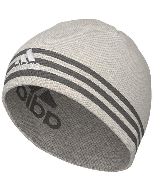 Adidas Gray Eclipse Reversible Standard Fit Beanie Soft Warm Light-weight Style For Winter Activity for men