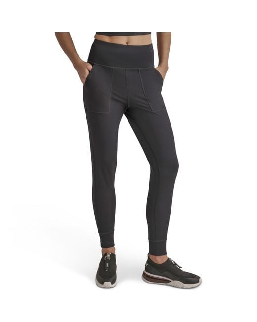 DKNY Women's Black Compression Soft Everyday Jogger