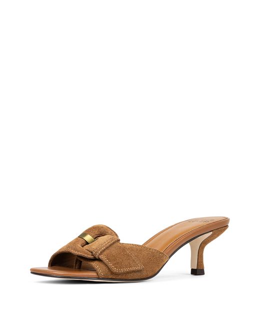 Donald J Pliner Brown Donald Pliner Cherry Suede Heeled Sandal