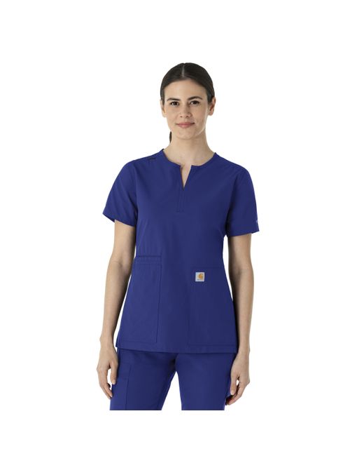 Carhartt Scrubs C12213 Force® Modern Fit Notch Neck Tunic Top Medium Galaxy Blue
