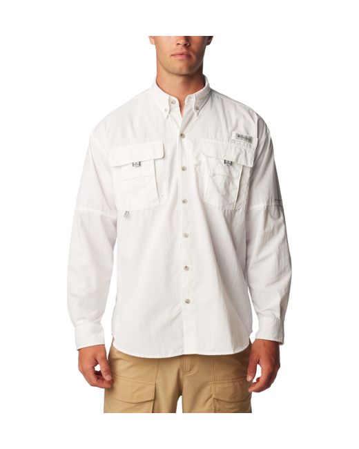Columbia White Bahama Ii Tall Long Sleeve Shirt for men