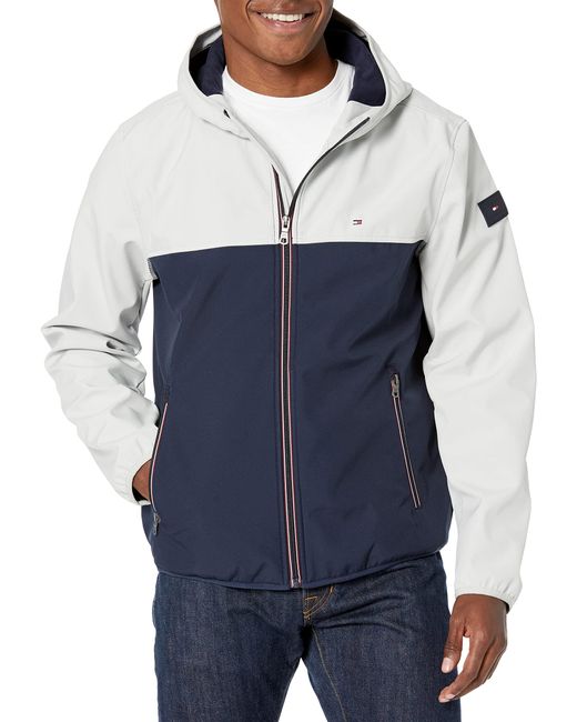 Tommy Hilfiger Blue Hooded Performance Soft Shell Jacket for men
