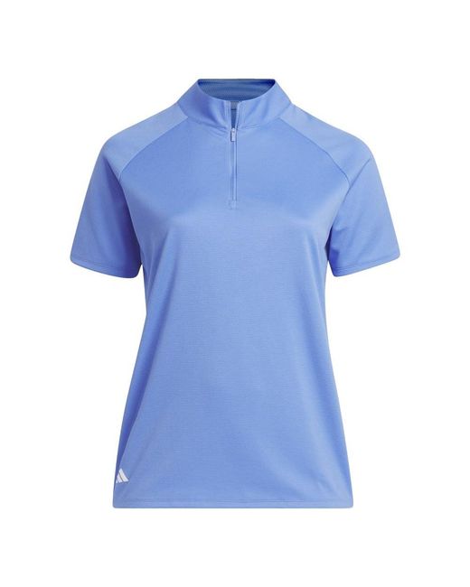 Adidas Blue Standard Textured Golf Polo Shirt