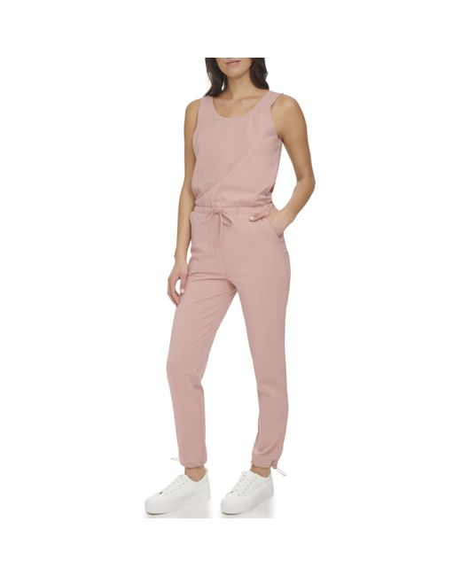 Andrew Marc Multicolor Sport Sleeveless Stretch Fit Sporty Knit Jumpsuit