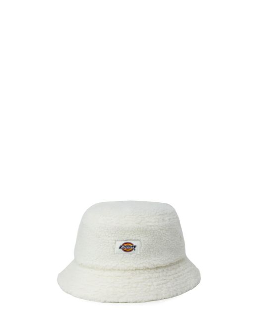 Dickies White Red Chute Fleece Bucket Hat for men