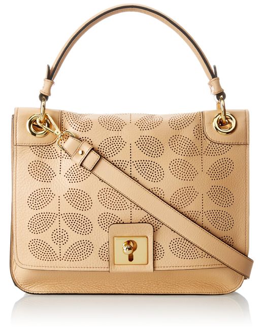 Orla Kiely Natural Sixties Stem Punched Ivy Bag