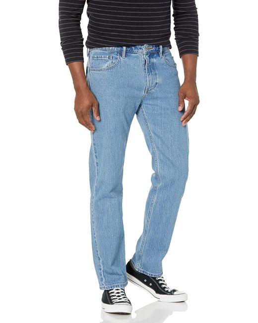 Dockers Blue Straight Fit Jean Cut All Seasons Tech Pants for men