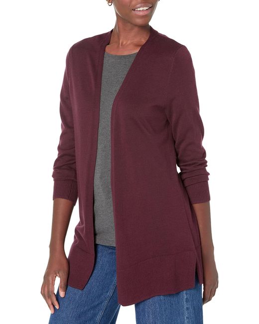 Amazon Essentials Purple Lightweight Open-front Cardigan Sweater