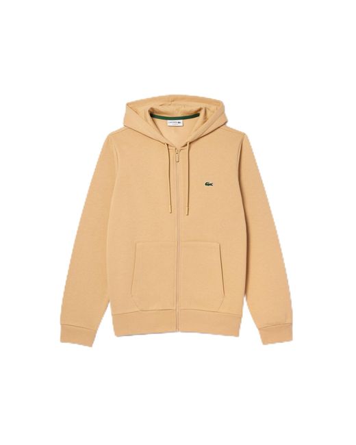 Lacoste Natural Long Sleeve Solid Full Zip Mm for men