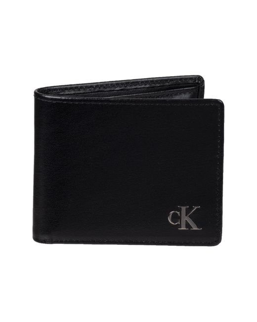 Calvin Klein Black Rfid Leather Minimalist Bifold Wallet for men
