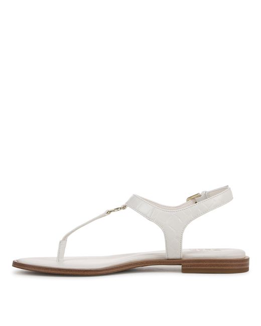 Naturalizer S Lizzi Casual Flat Thong Sandal Warm White Faux Croco 10 W