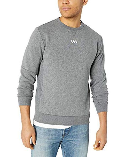Download Lyst - RVCA Sideline Crew Neck Sweatshirt in Gray for Men