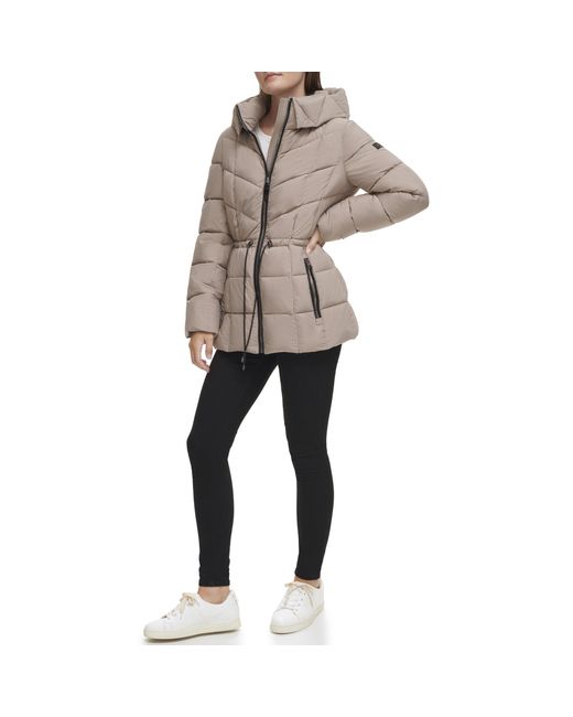 DKNY Natural Hooded Puffer Coat