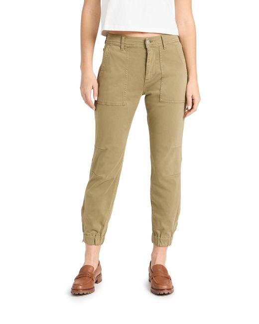 7 For All Mankind Natural Darted Boyfriend Joggers In Army