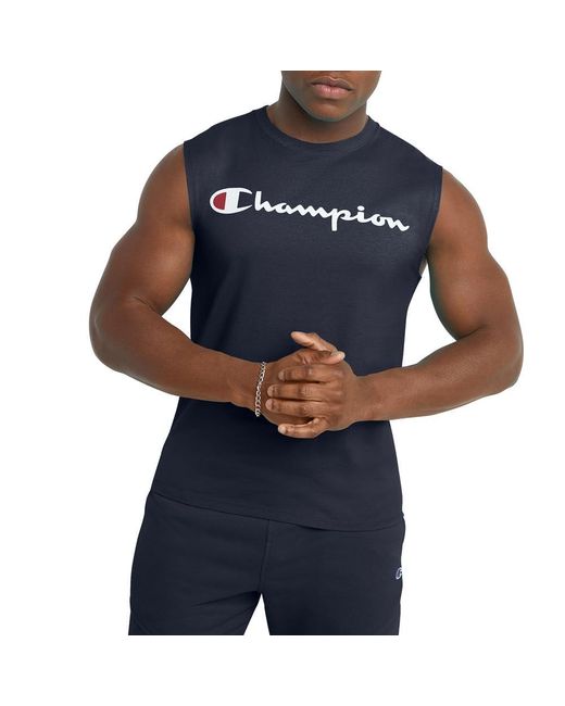 Champion Blue Graphic Jersey Muscle for men