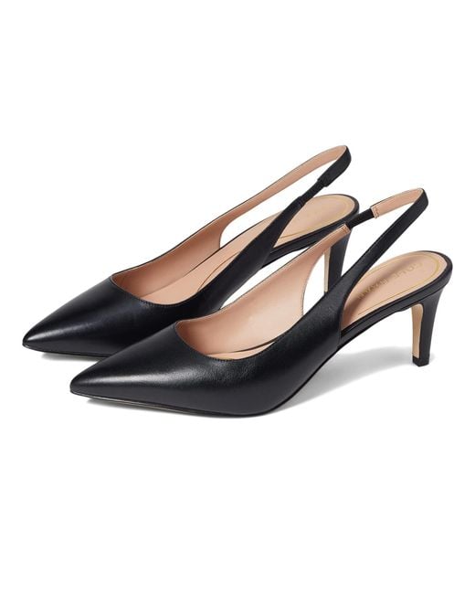 Cole Haan Black Vandam Sling Back Pump 65 Mm ( Leather) Shoes