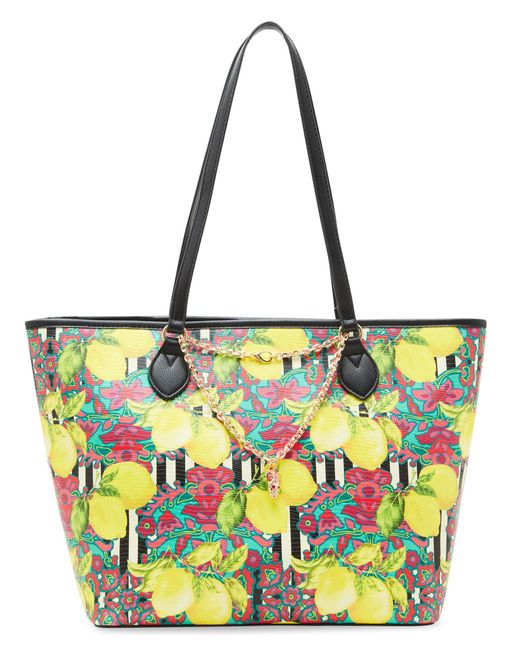Betsey Johnson Yellow Fresh N Fruity Tote With Necklace