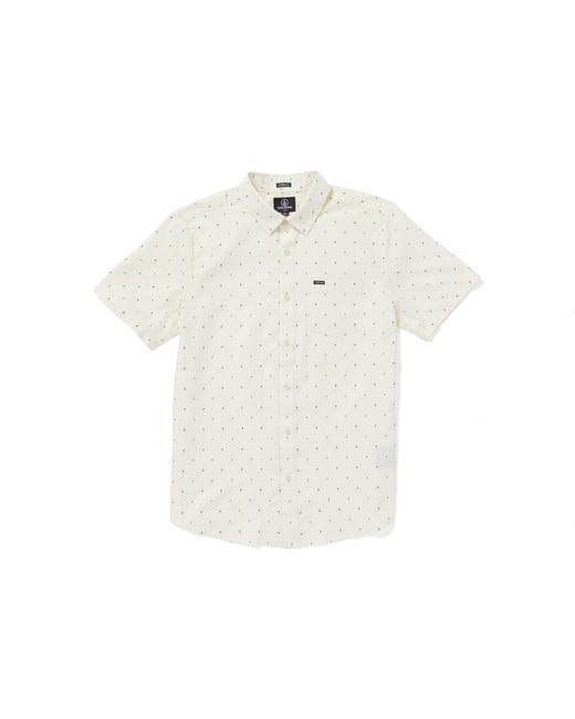 Honestone Woven Short Sleeve Button Down Shirt in White for Men