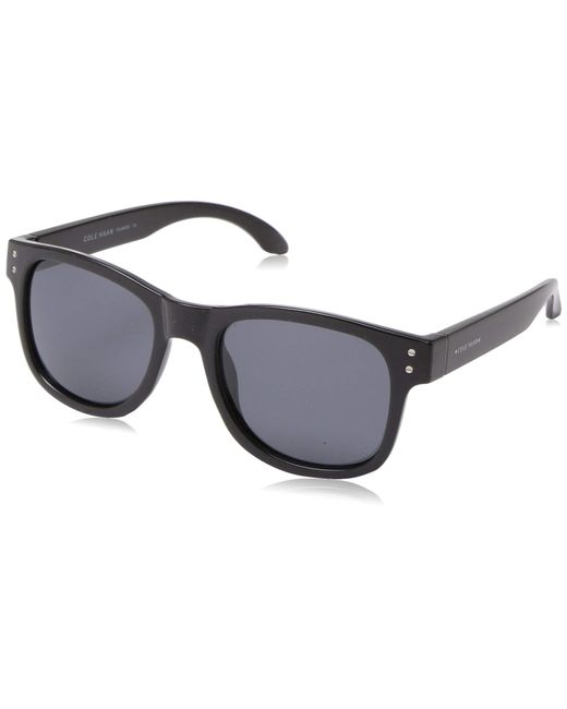 Cole Haan Black Ch8000 Polarized Square Sunglasses for men