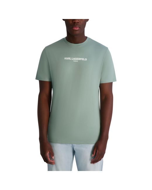 Karl Lagerfeld Green Paris Short Sleeve Crewneck Karl Logo T-shirt for men