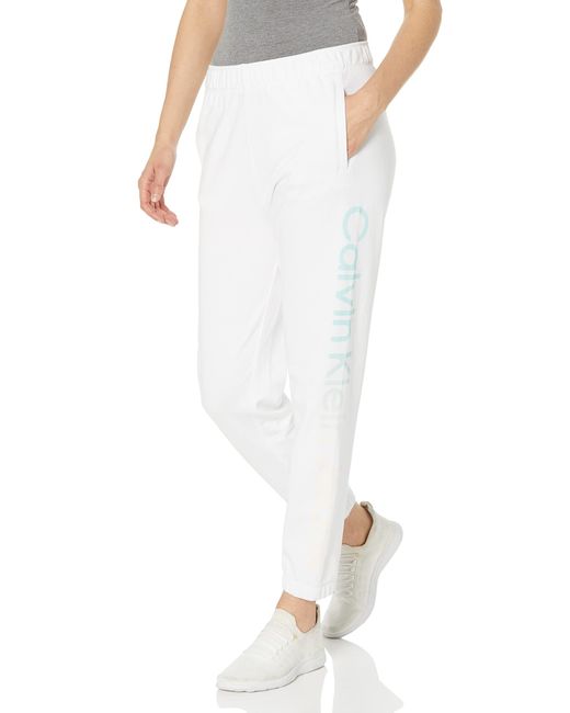 Calvin Klein White Jeans Ombre Logo Oversize Jogger