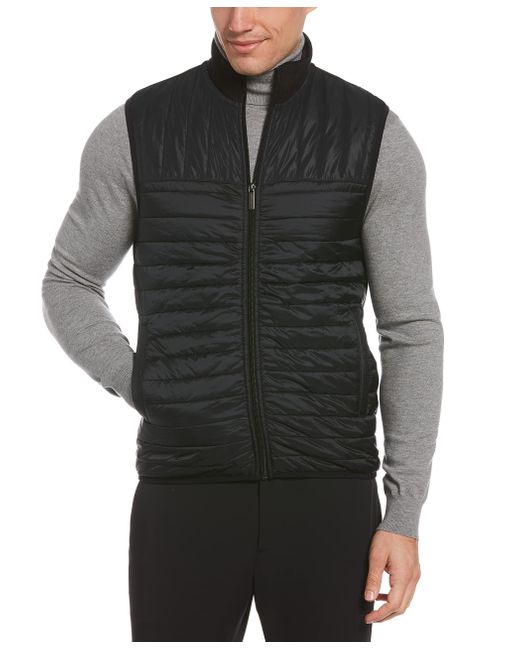 Perry Ellis Synthetic Nylon Quilted Vest in Black for Men | Lyst