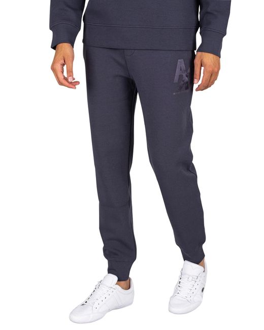 Emporio Armani Blue A | X Armani Exchange Silked Logo Jogger Sweatpants for men