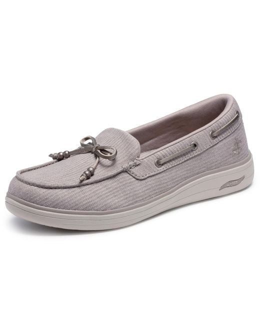 Skechers Gray On-the-go Inspire Nautical Loafer Boat Shoe