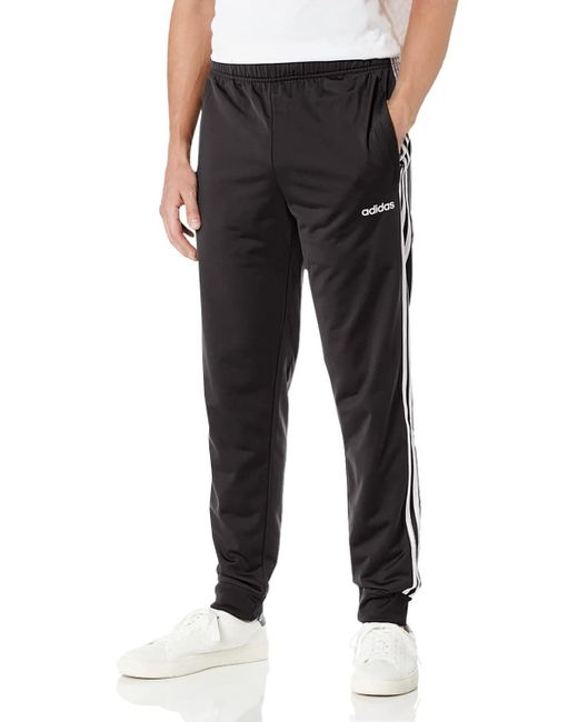 adidas Essentials 3-stripes Tapered Tricot Pants in Black for Men | Lyst