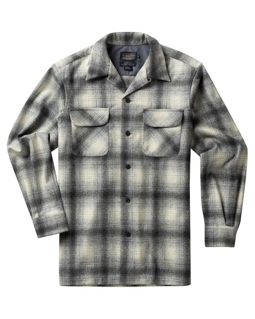 Pendleton Gray Long Sleeve Classic Fit Wool Board Shirt for men