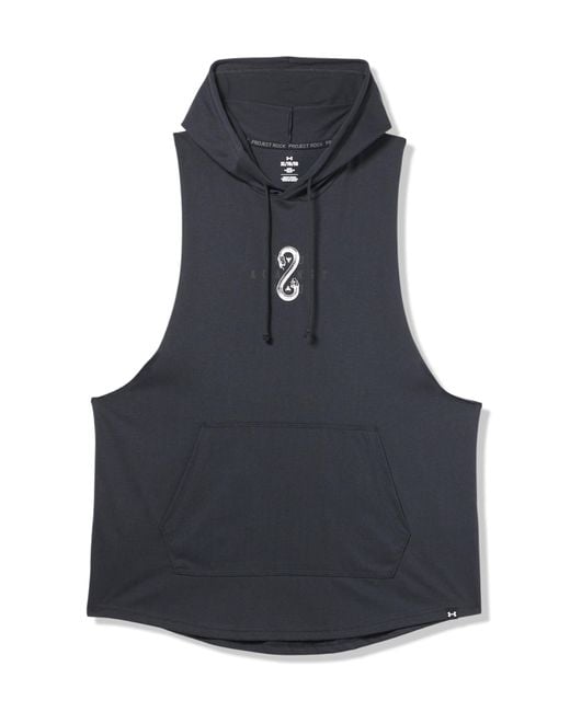 Under Armour Project Rock Snake Sleeveless Hoodie, in Blue for Men
