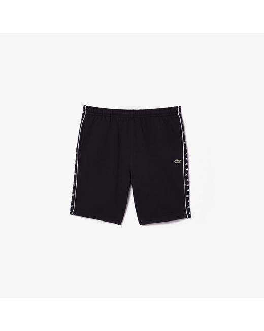 Lacoste Black Regular Fit Shorts W/taping On The Sides for men