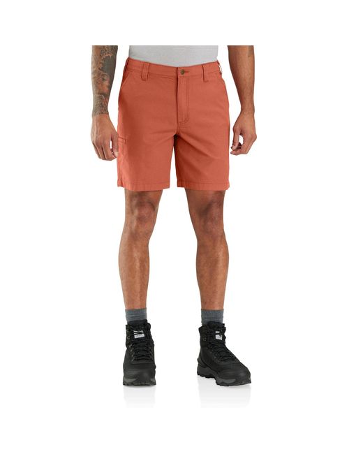 Carhartt Red Big & Tall Rugged Flex Relaxed Fit 8in Canvas Work Short for men