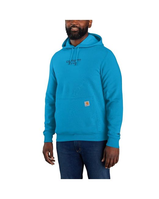 Carhartt Blue 105569 Force(r) Relaxed Fit Lightweight Logo Graphic Hoodie for men