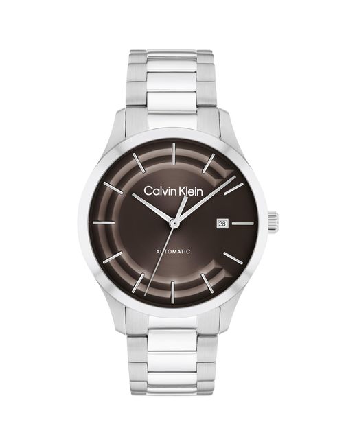 Calvin Klein Black 40mm 3h Automatic Watch - Stainless Steel Bracelet - Water Resistance 30 Meters - Self-winding Mechanical Movement - Luxury for men