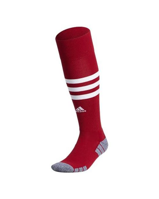 adidas 3-stripe Hoop Soccer Socks in Red | Lyst