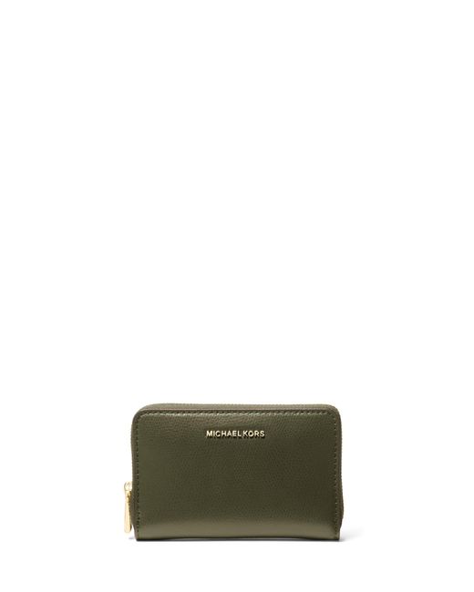 Michael Kors Green Jet Set Small Zip Around Card Case