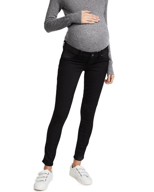 PAIGE Black Denim Transcend Verdugo Ultra Skinny Maternity Jeans