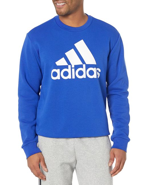 adidas Essentials Fleece Big Logo Sweatshirt in Blue for Men | Lyst