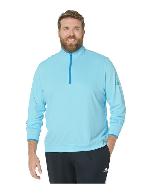 Adidas Blue Lightweight Quarter Zip Pullover for men