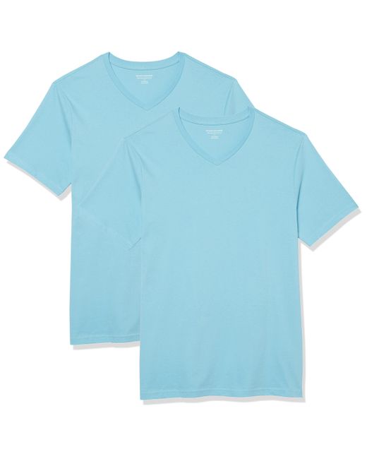 Amazon Essentials Slim-fit T-shirt Met Korte Mouwen En V-hals in het Blue voor heren