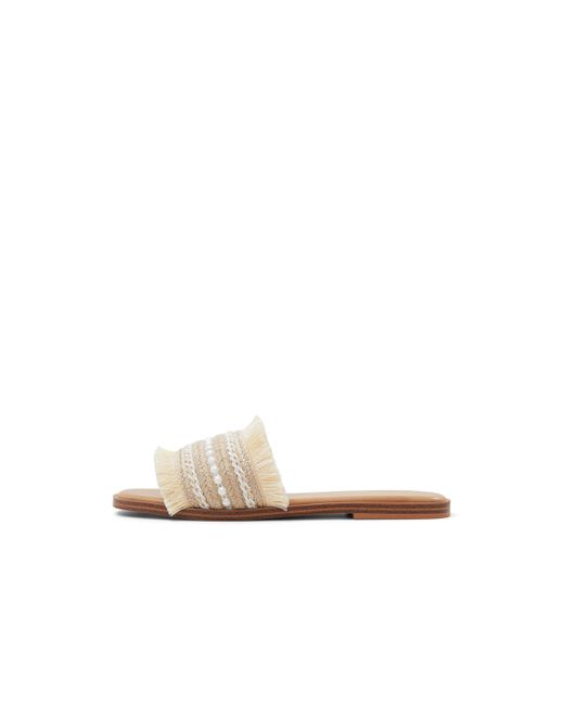 ALDO Natural Fringy Flat Sandal