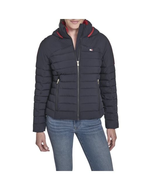 Tommy Hilfiger Women's Blue Sportswear Packable Outerwear Jacket