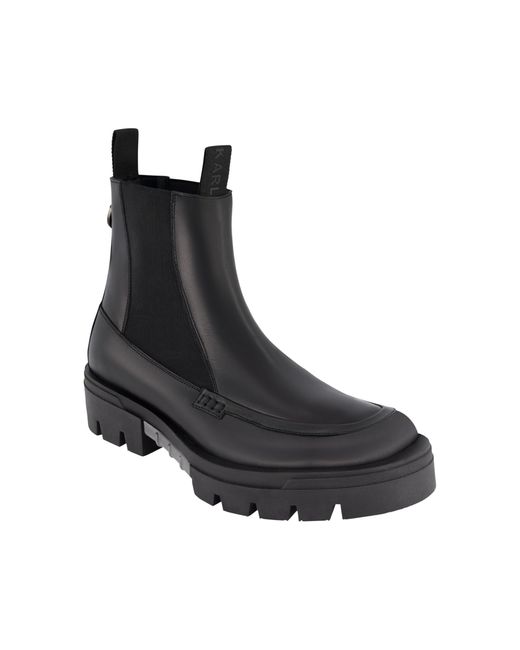 Karl Lagerfeld Black Paris Shoes Chelsea Boots for men