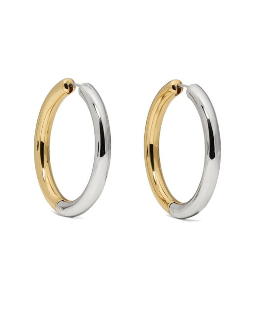 Kate Spade Black S Interlock Hoops Silver Gold One Size