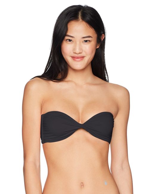 plus size black bandeau bikini top