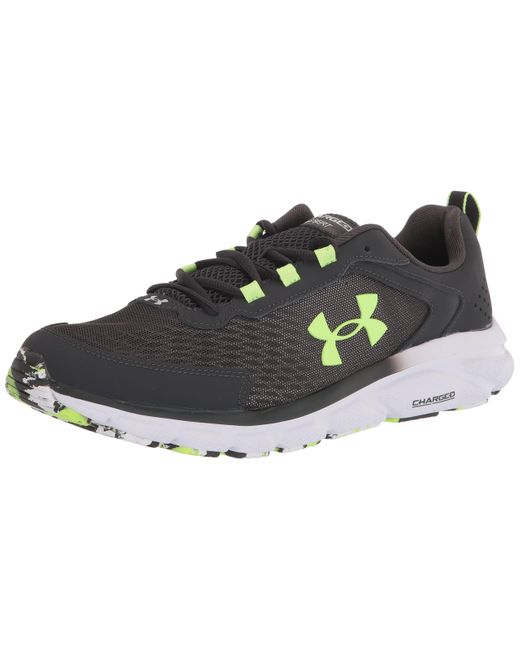 Under Armour Leather Charged Assert 9 Marble Road Running Shoe in Black
