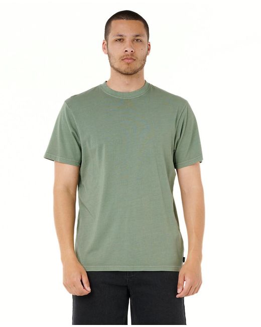 Rip Curl Green Plain Wash Tee Shirt for men